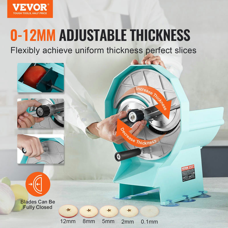 Manuāls dārzeņu un augļu šķēlētājs, 0–12 mm regulējams, SL-p01