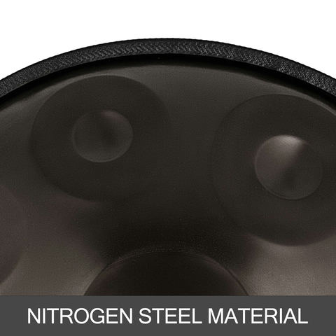 brūns harmoniskais handpan bungas komplekts Re minorā, 9 notis, 22 collas, ar somu