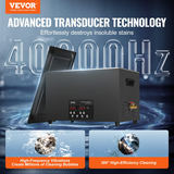 VEVOR 30L ultraskaņas tīrītājs, 600W, 40kHz, ar taimeri un sildītāju