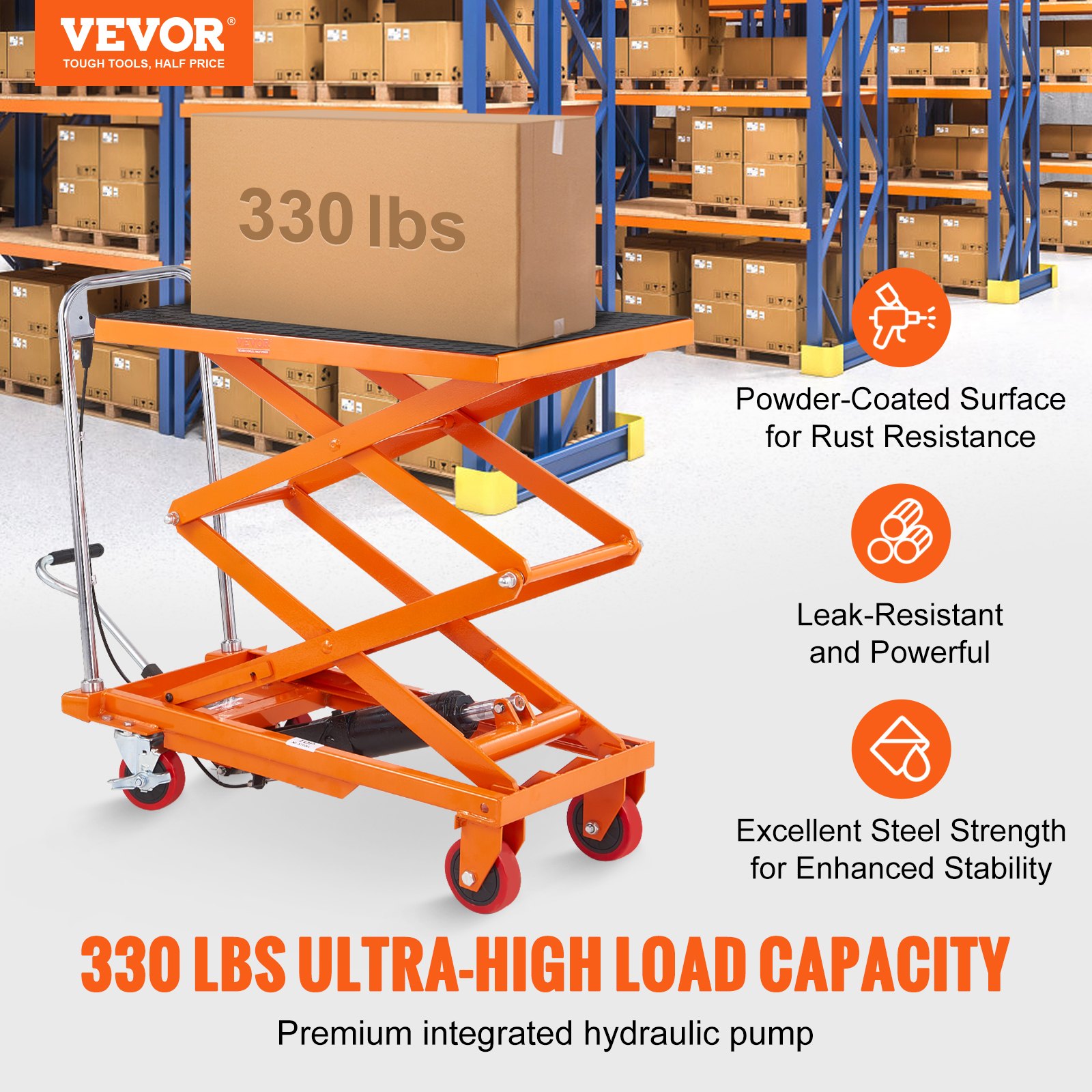 VEVOR Pacelšanas galda ratiņi, 330 lbs