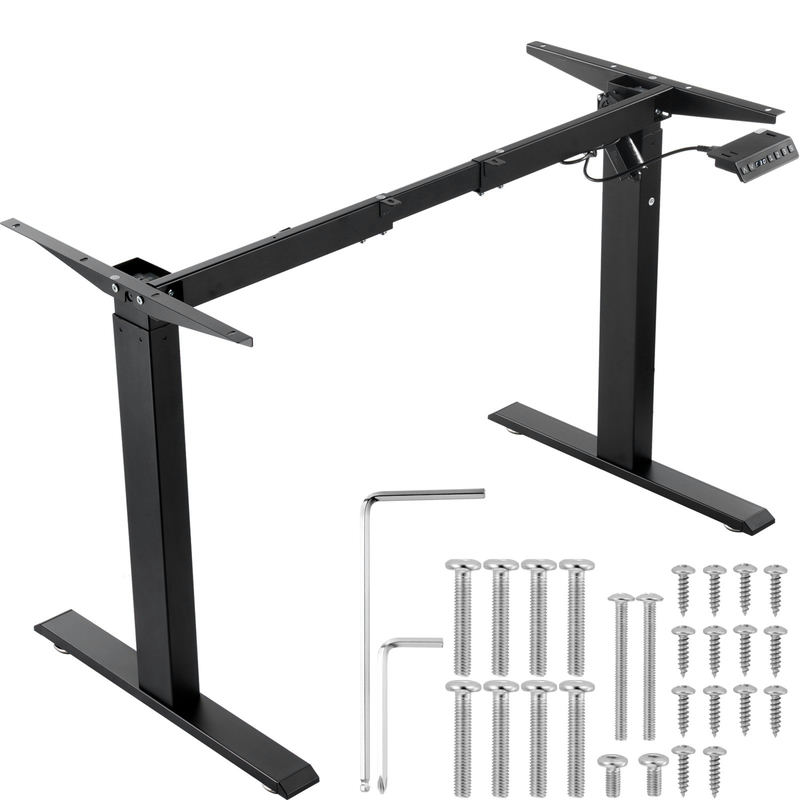VEVOR elektriska stāvgalda rāmis, regulējams 70–117 cm un 95–158 cm, melns, bez galda virsmas