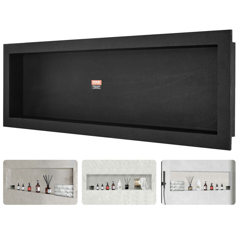 VEVOR dušas niša flīzēšanai, 40,64 x 127 cm, melna