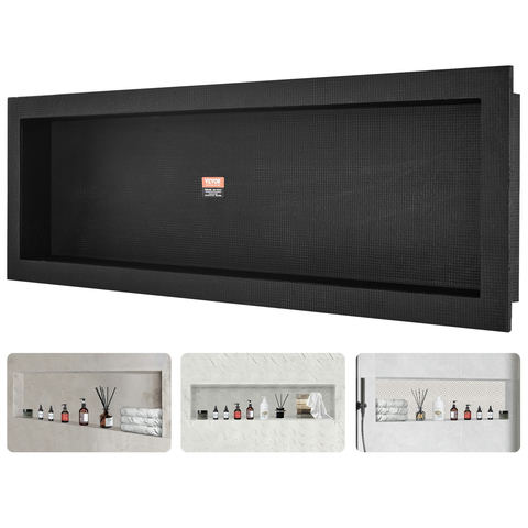 VEVOR dušas niša flīzēšanai, 40,64 x 127 cm, melna