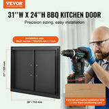 Āra virtuves piekļuves durvis 788x610 mm, dubultas, Cold Plate, ar rokturiem