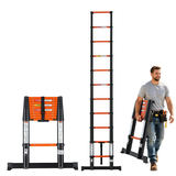 Teleskopiskās kāpnes MF-TLA320, 322 cm, melni oranžas