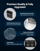 Ultraskaņas tīrītājs 10L ar grozu un digitālu displeju, 180W, 40kHz