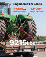 Sprūdrata ķēžu saistītājs 3/8"–1/2", 9215 lbs, G70 āķi, regulējams garums, 2 gab., sarkans