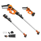 Bezvadu zaru zāģis 2-in-1 ar mini motorzāģi, 20V 2Ah, 12.7 cm