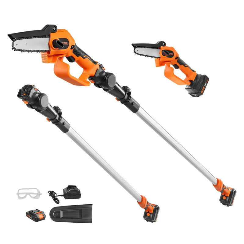Bezvadu zaru zāģis 2-in-1 ar mini motorzāģi, 20V 2Ah, 12.7 cm