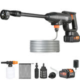 Bezvadu augstspiediena mazgātājs, 580 PSI, 1.1 GPM, rokas tipa, ar 4.0 Ah akumulatoru