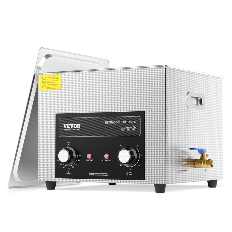 VEVOR 15L ultraskaņas tīrītājs ar sildītāju, taimeri un grozu, 360W