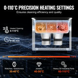 VEVOR 3L ultraskaņas tīrītājs ar sildītāju, taimeri un grozu, 120W, modelis KZ-S3