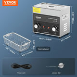 VEVOR 3L ultraskaņas tīrītājs ar sildītāju, taimeri un grozu, 120W, modelis KZ-S3