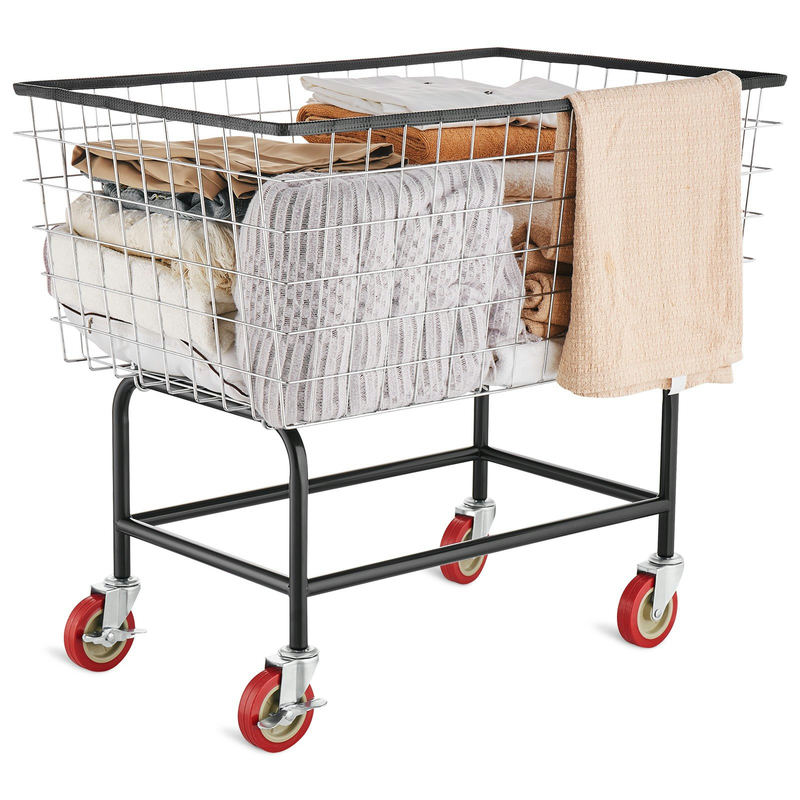 Veļas ratiņi ar stiepļu grozu, 4.5 bushels, 35''x15.7''x22''