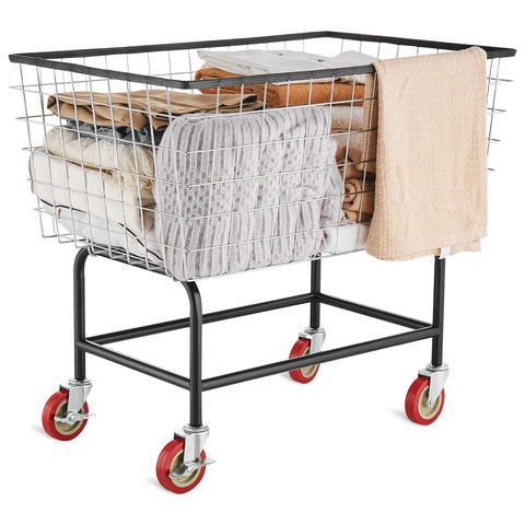 Veļas ratiņi ar stiepļu grozu, 4.5 bushels, 35''x15.7''x22''