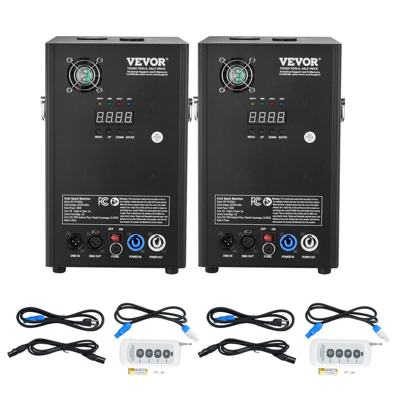 Aukstā dzirksteļu iekārta, 2 gab., 700W, regulējams augstums 2–5 m, modelis BJY-PHJ700u2