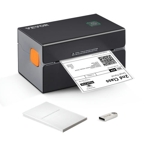 VEVOR termiskais etiķešu printeris, 300 DPI, Bluetooth, melns