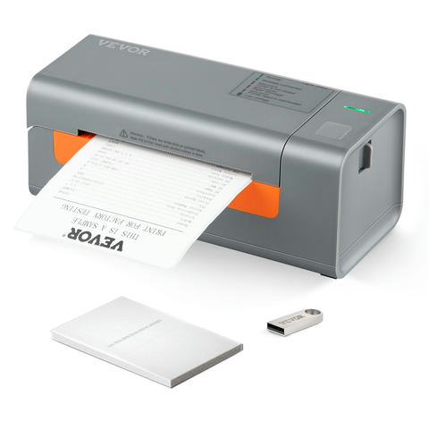 VEVOR termālais etiķešu printeris, 203 DPI, USB, pelēks