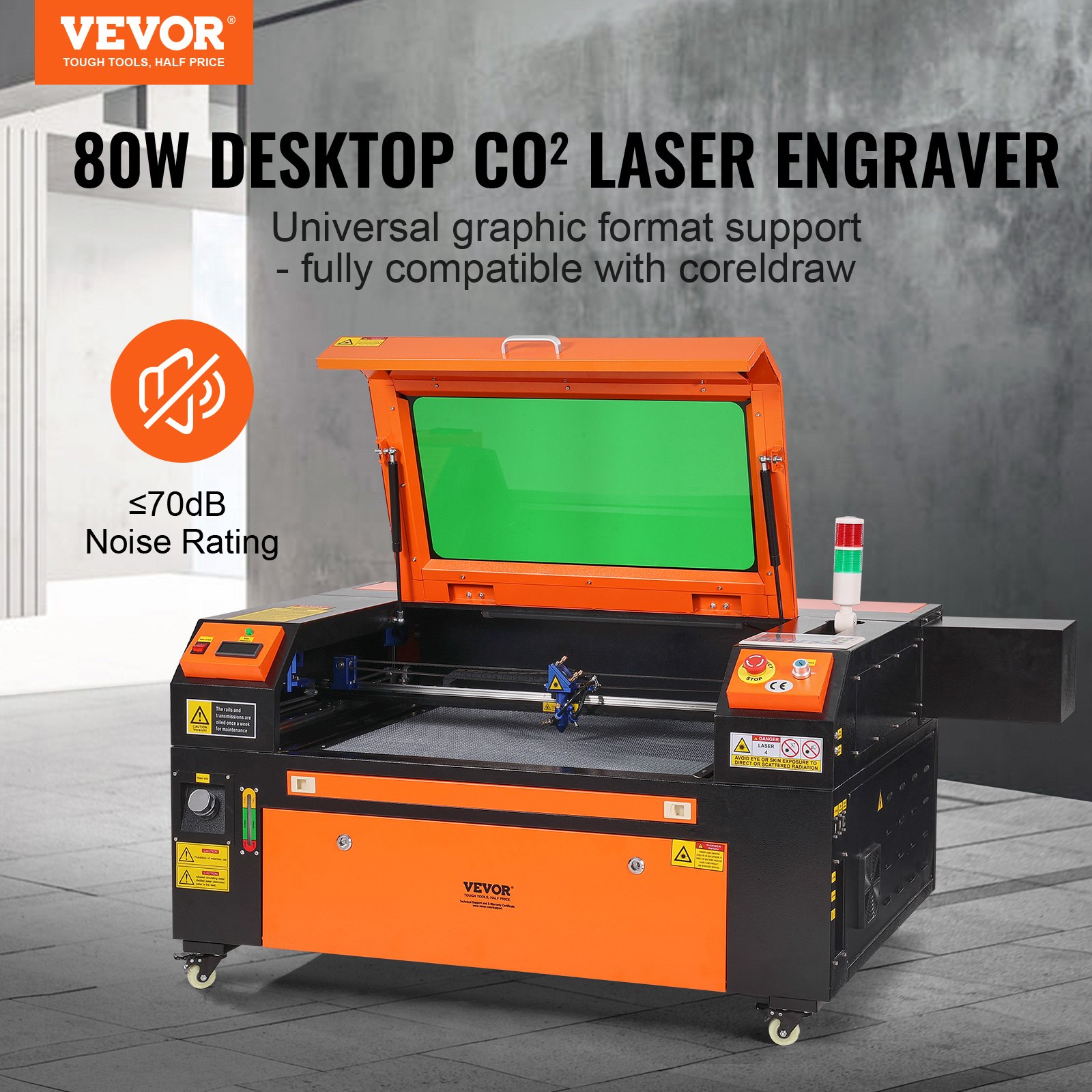 VEVOR 80W CO2 lāzergravētājs un griezējs, 500 × 700 mm