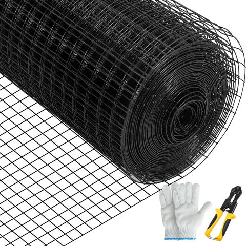 Metāla siets 36" x 50' ar 1" x 1" sietu, cinkots tērauds ar vinila pārklājumu, 16. gauge