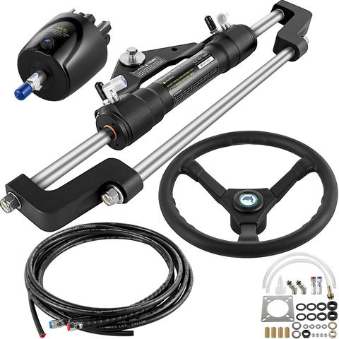 Kuģa hidrauliskās stūres komplekts 300HP ar 13,5" stūres ratu un 10 FT šļūteni