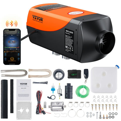 Dīzeļdegvielas gaisa sildītājs 12V 2KW ar Bluetooth lietotni, LCD un tālvadību
