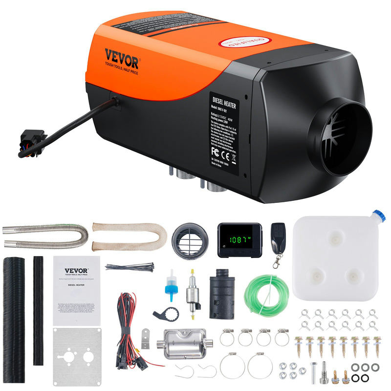 Dīzeļa gaisa sildītājs 12/24V 2KW ar tālvadības pulti un LCD displeju, 10L tvertne