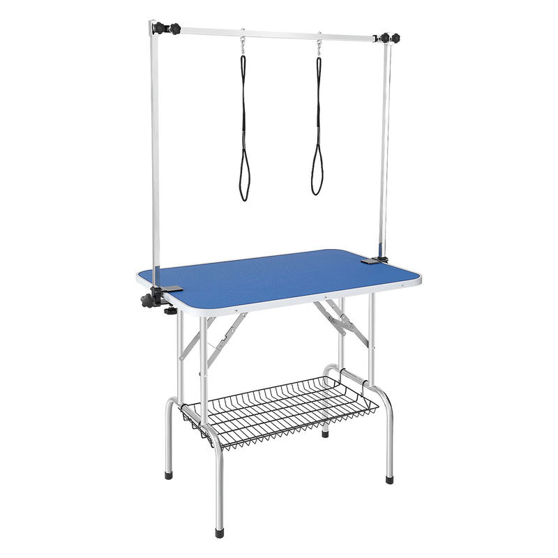 Mājdzīvnieku kopšanas galds ar 2 satvērējām rokām un skavu, 915 x 610 mm, GT-205H