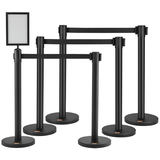 Norobežojuma stabi, 6 gab., ar 3PCS 6.5FT izvelkamu lenti un zīmju turētāju