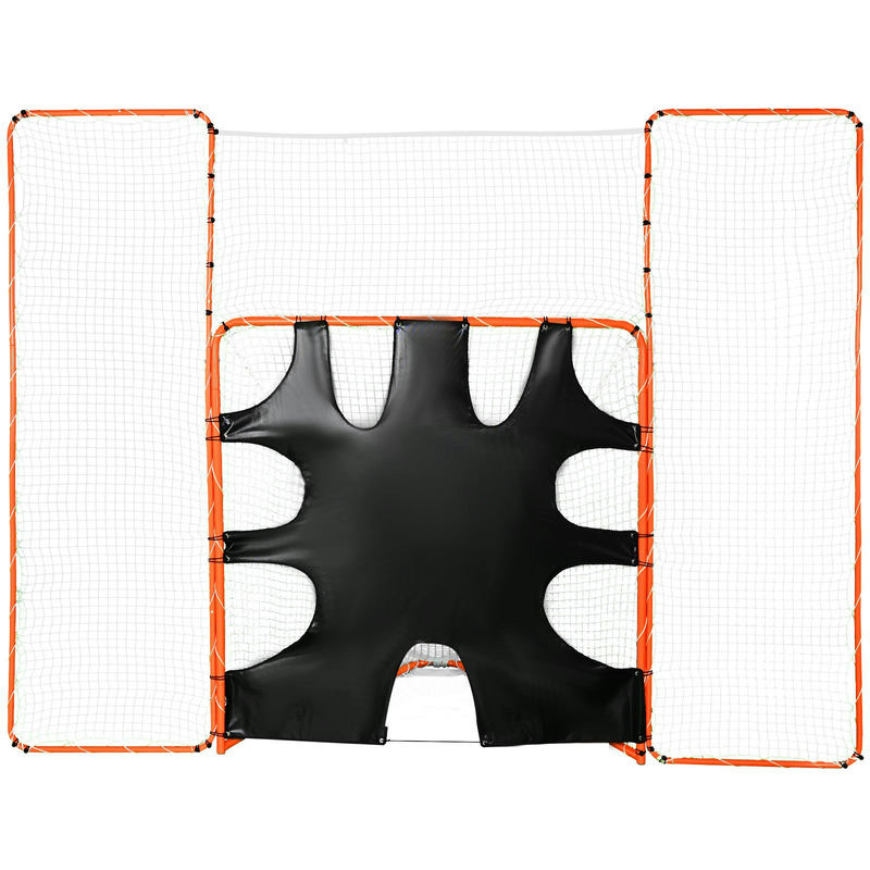 Lakrosa vārti 3-in-1 ar atduri un mērķi, 12' x 9' tīkls, tērauda rāmis