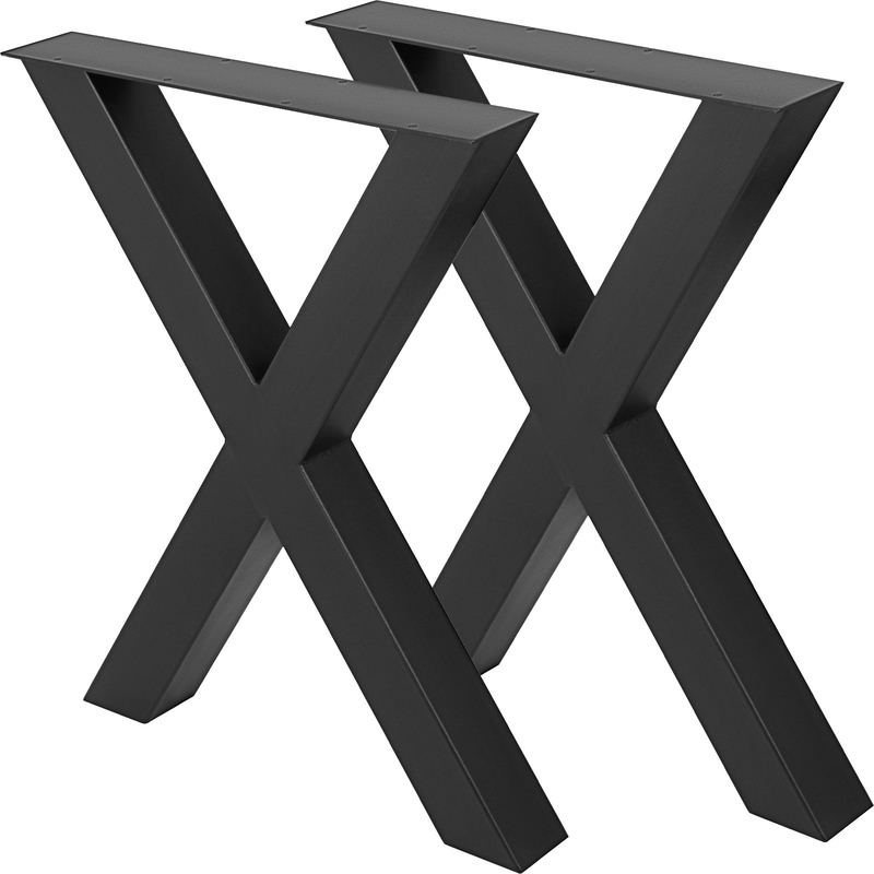 VEVOR metāla galda kājas 720 x 760 mm, melnas, X rāmja